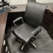 Black Leather Office Task Chair w/ Fixed Arms